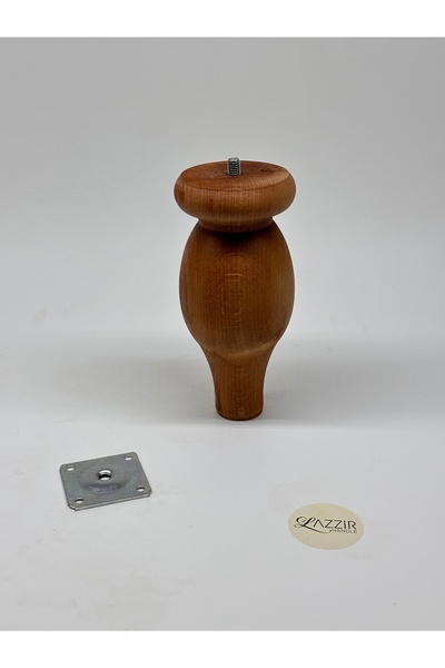 lazzir handle Picior boem din lemn cu bilă lungă (A11) (Diametru-7,5..Înălțime-16) Suport pentru picior unic inclus