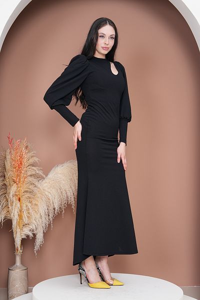 Masspera Balloon Sleeve Design Maxi Length Evening Dress