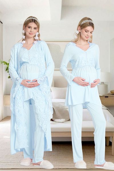 venera Set de lenjerie de dormit pentru maternitate elegantă 3 rochii fără coacere