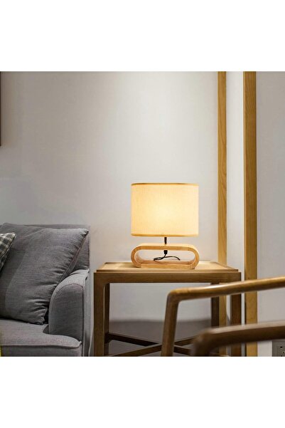 1st First Modern Night Table Lamp with Linen Shade