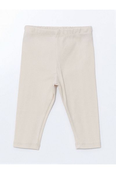 LC Waikiki Organic Fabric Baby Girl Leggings with Elastic Waist, Pack of 2