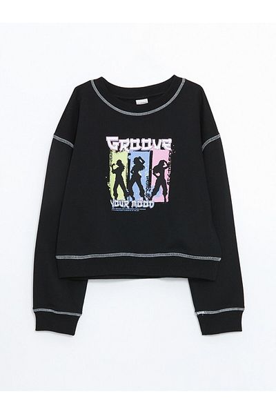 LC Waikiki Lcw Crew Neck Printed Girl's Sweatshirt