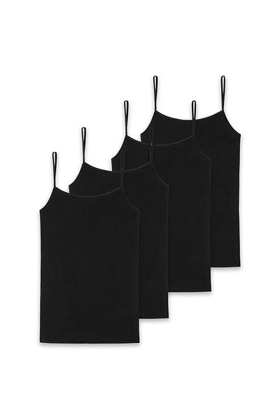 Schiesser Damen Spaghettitop, 4er Pack - Single Jersey, Serie 95/5, uni