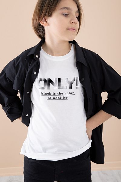 Cansın Mini Cămașă Neagră și Tricou Pentru Băiat Costum 2 Piese - 20125