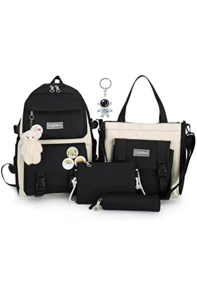 Arabest 4 Pieces Backpack Set, Bear School Bag Tote Bag,Lunch Box Bag,Canvas ...