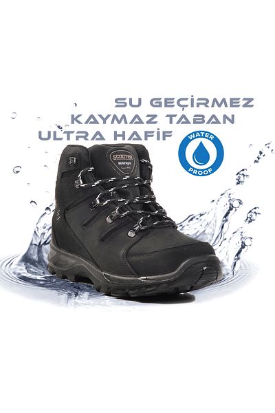 Scooter Μαύρες ανδρικές μπότες εξωτερικού χώρου Nubuck M5558 M