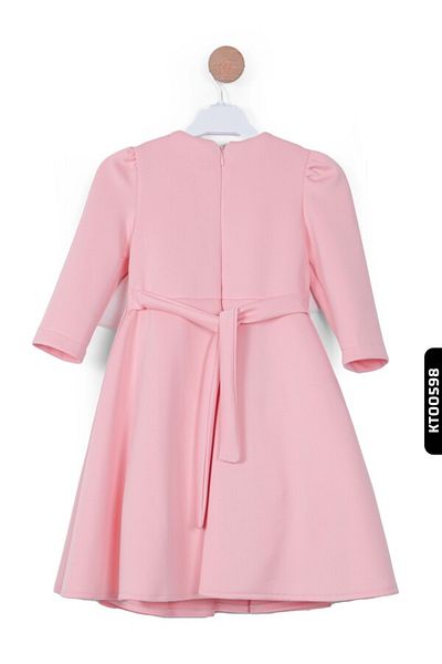 XO Kids 4-8 ani, din tul, cu pliuri, cu centură, cu detaliu de pachet, mâneci festonate 10038