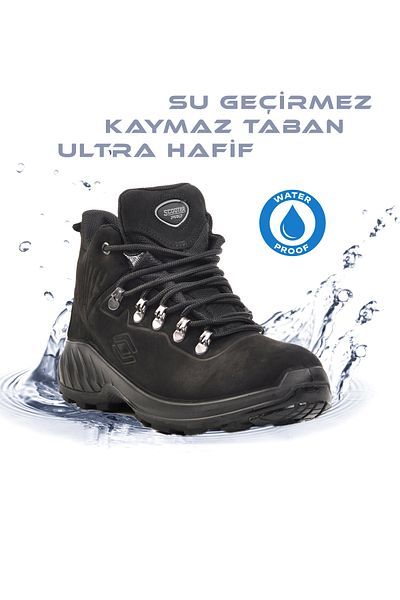 Scooter M4100 Μαύρες Nubuck Γνήσιες Δερμάτινες Αδιάβροχες Ανδρικές Μπότες εξωτερικού χώρου
