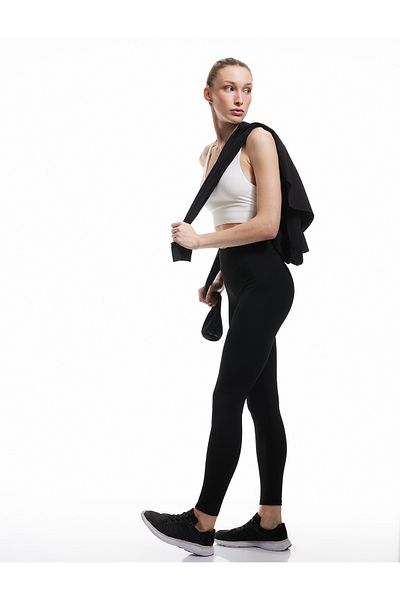 Koton High Waist Slim Fit Sports Leggings with Stitching Detail