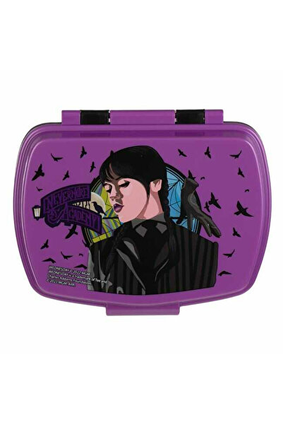 Micostore Πλαστική κατσαρόλα, παιδική τροφή, Τετάρτη, μαύρο μωβ, για κορίτσια, 630 ml, 17 x 14 x 6 εκ.