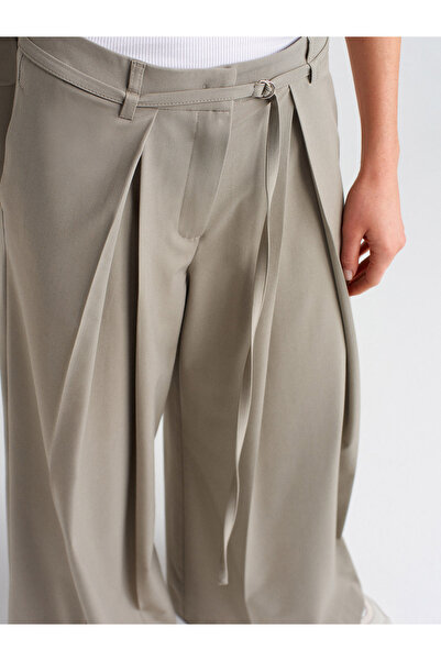 Dilvin 71599 İnce Kemerli Pantolon-Çağla