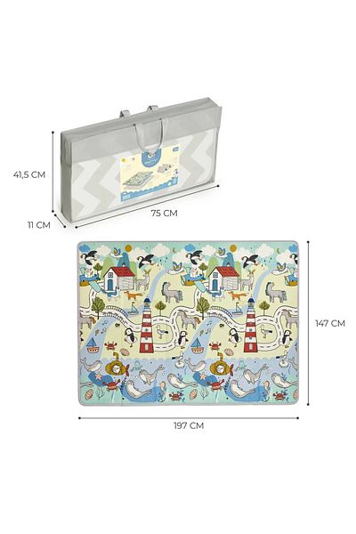 Kinderkraft - Reversible Baby Play & Learn Foldable Mat - Matty2- 197cm x 147 cm