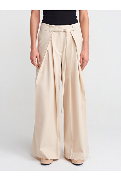 Dilvin 71599 İnce Kemerli Pantolon-Bej