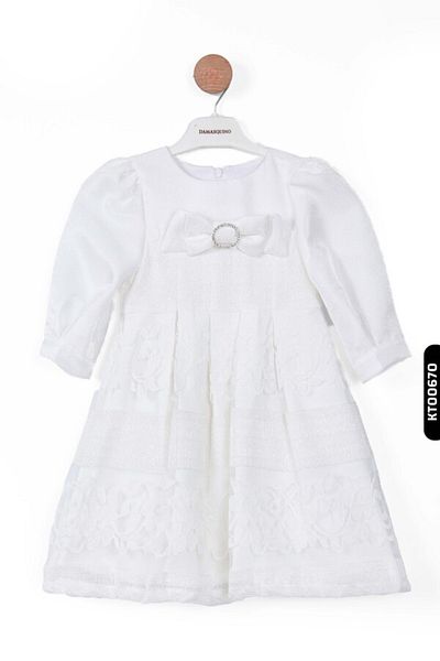 XO Kids Κοριτσίστικο φόρεμα 2-6 ετών - Πλεκτό με μπούκλα, λαιμόκοψη, φερμουάρ και διπλωμένο μανίκι 10036