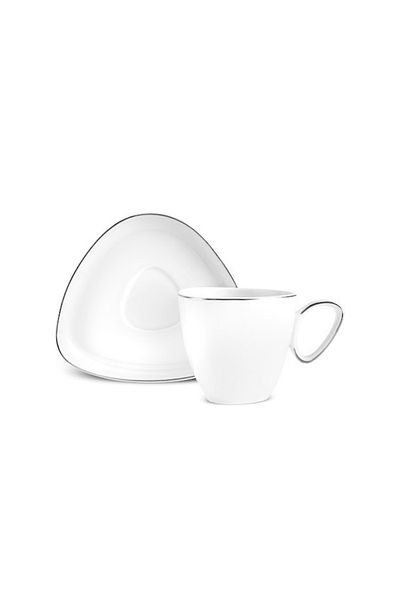 Karaca 2 Personality Streamline Tribe Teacup, 200 ml and Platinum Color