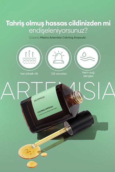 Missha Concentrated Ampoule with Anti-Redness Care for Sensitive Skin Artemisia Calming Ampoule 75ml