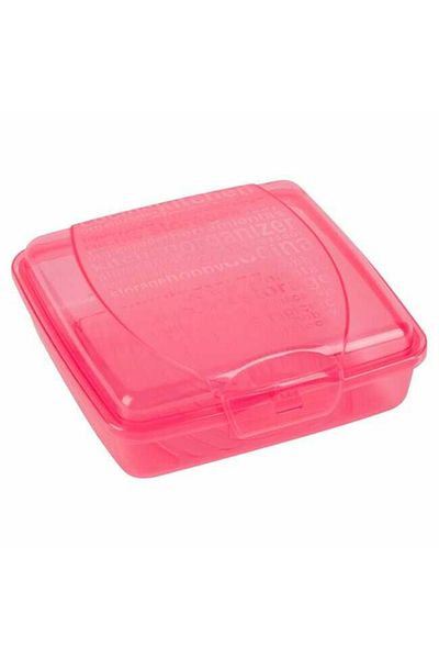 Micostore Plastic Casserole, For Sandwich Toast, Pink, For Girls, 550 Ml, 13.5 X 13.5 X 4 Cm