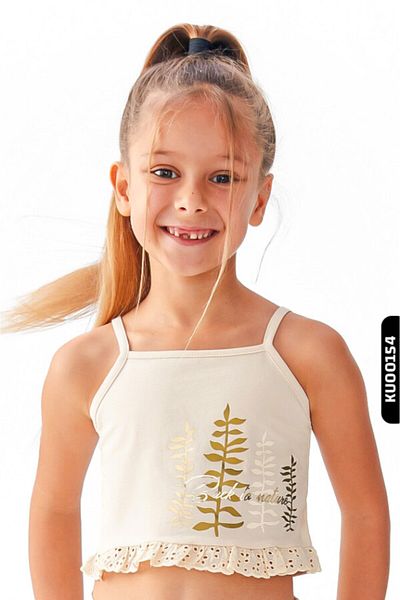 nk kids Μπλούζα για κορίτσια με λουράκια με ψηφιακή εκτύπωση βολάν 4-8 ετών 36504