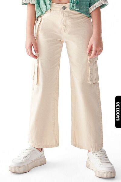 nk kids Cargo Pocket Belted Wide Leg Girl's Trousers 8-14 Years 56701
