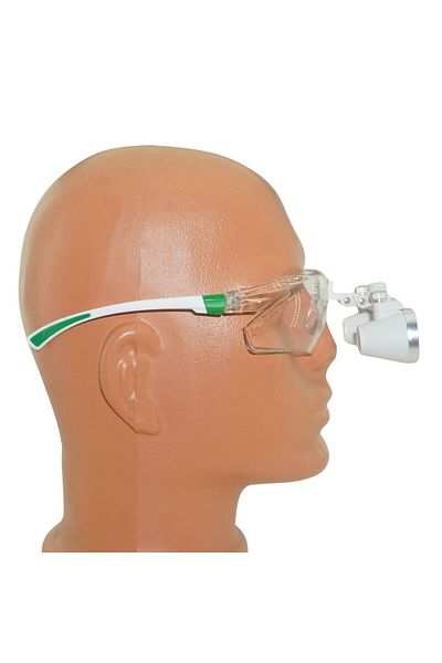barishan medikal Hiperlupa St545 Doctor Glasses Univet Green White Frame 2-5X White Loupe