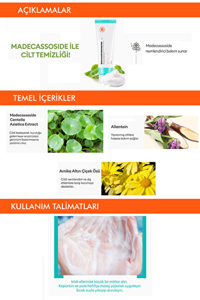 Missha Hassas Ve Yıpranmış Ciltlere Özel Bakım Sunan Yüz Yıkama Köpüğü 130ml Madecassoside Cleansing Foam