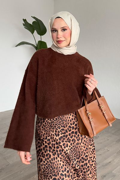 InStyle Φούστα με πλισέ μαύρισμα με σχέδιο Leopard