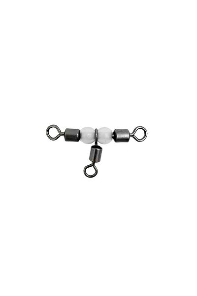 Albastar 10 Pieces of Beaded Inox Triple Swivels - No:5*6