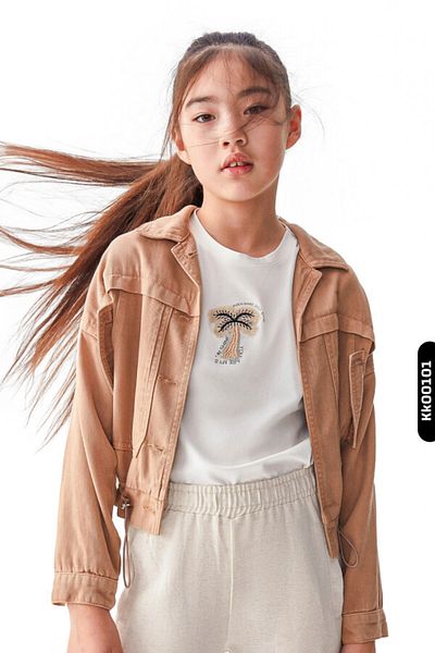 nk kids Яке за момиче с двоен капак и копчета, заострена яка, 8-14 години, 36707
