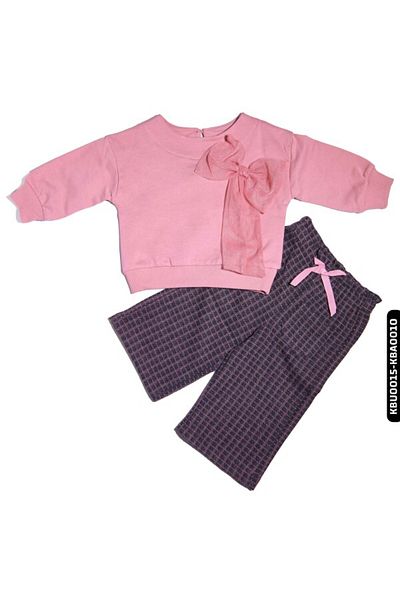 Çikoby Baby Girl Checkered Knitted Trousers 6-24 Months 20525
