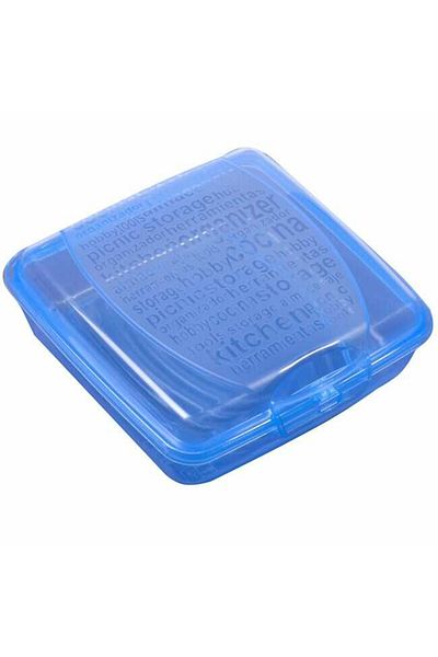 Micostore Plastic Casserole, For Sandwich Toast, Blue, For Boys, 550 Ml, 13.5 X 13.5 X 4 Cm