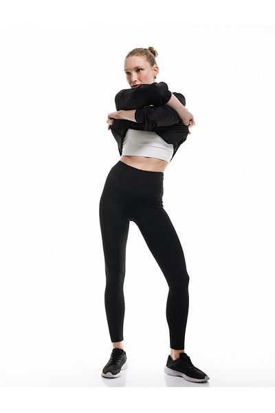 Koton High Waist Slim Fit Sports Leggings with Stitching Detail