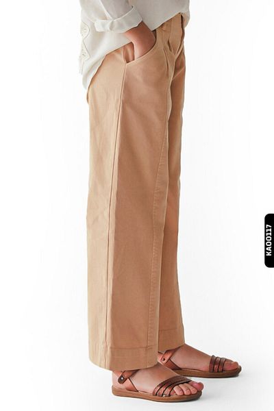 nk kids Zippered Wide Leg Folded Girl's Trousers 8-14 Years 56703