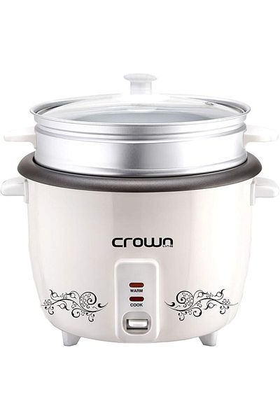 CROWNLINE Rice Cooker With Steamer, White Small Rc-169