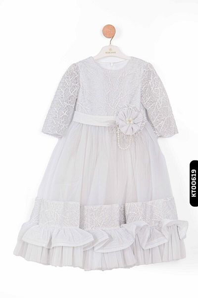 XO Kids Κοριτσίστικο φόρεμα 3-10 ετών - μανίκι με μαντήλι, γιακά και ανοιχτό βολάν 1039