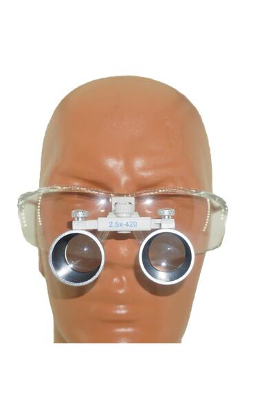 barishan medikal Hiperlupa St545 Doctor Glasses Univet Green White Frame 2-5X White Loupe
