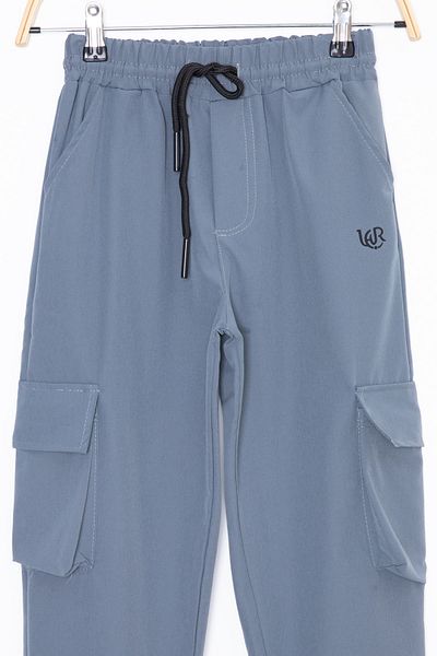 Cansın Mini Boy's Parachute Pants with Indigo Cargo Pockets 20214
