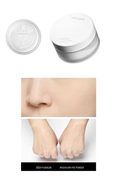 Missha مسحوق مسحوق خفيف للغاية - مسحوق Airy Pot شفاف مع نهاية غير لامعة وتثبيت المكياج