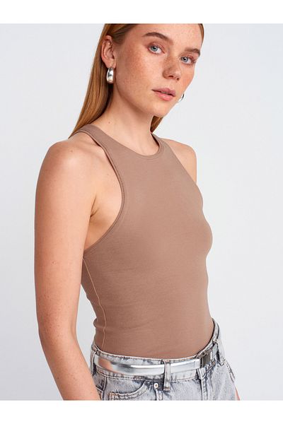 Dilvin Μπλουζάκι 3694 Model Halter Neck Mink