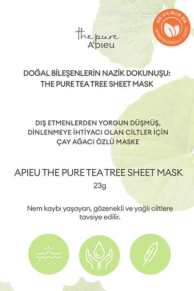Missha A'Pieu the Pure Tea Tree Sheet Mask - Moisturizing Sheet Mask Prone to Oil and Acne