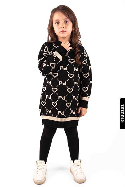 XO Kids Rochie pentru fetiță cu model turnat cu gât rotund + 2 bucăți cadou 3-7 ani 2233