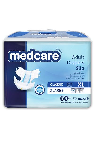 MEDCARE MEDCARE Adult Patient Diapers Large (Large Size) 2 packs 60 pieces