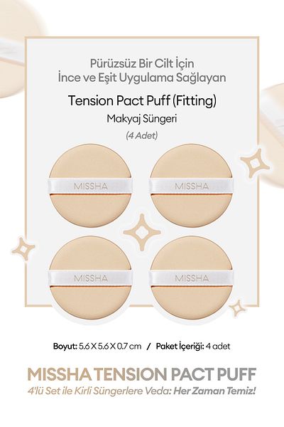 Missha Makeup Sponge Tension Pact Puff for Thin and Even Application (Fitting)