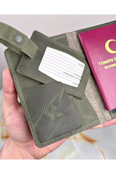 Fil Deri Ετικέτα διαβατηρίου και βαλίτσας μοντέλου 2038 από γνήσιο δέρμα