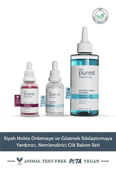 The Purest Solutions Ενυδατικό σετ περιποίησης δέρματος που βοηθά στην πρόληψη των μαύρων στιγμάτων και στη σύσφιξη των πόρων