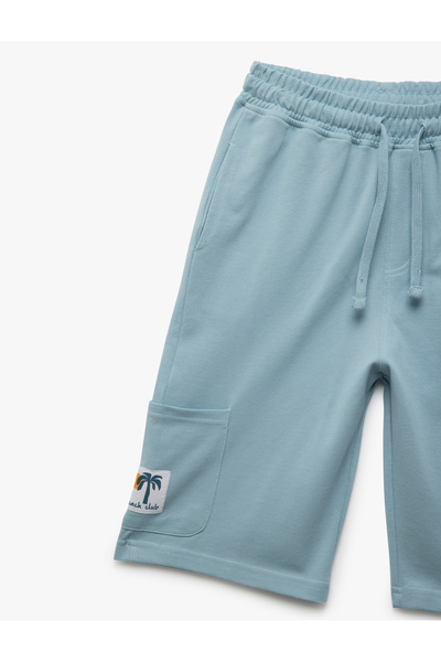 Koton Pamuklu Aplikeli Cep Detaylı Beli Bağlamalı Şort