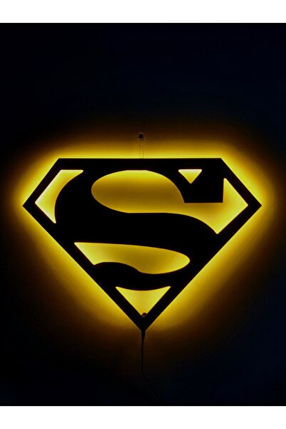 sem concept Ledli, Işıklı Superman Tablosu, Süperman Gece Lambası, Dekoratif ...