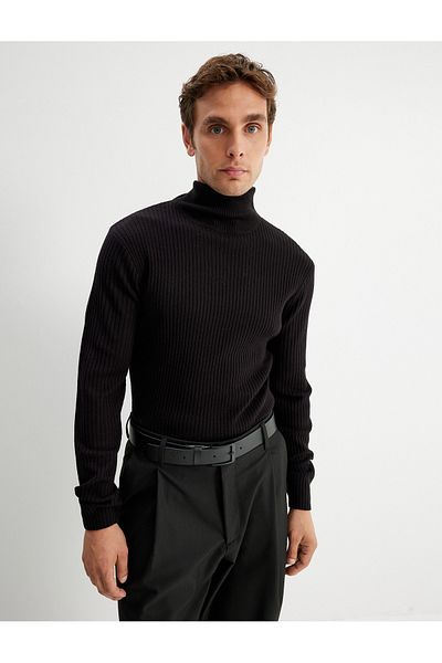 Koton Πλεκτό πουλόβερ με γιακά - Basic Cotton Blend