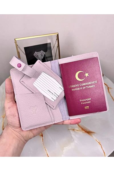 Fil Deri Ετικέτα διαβατηρίου και βαλίτσας μοντέλου 2038 από γνήσιο δέρμα