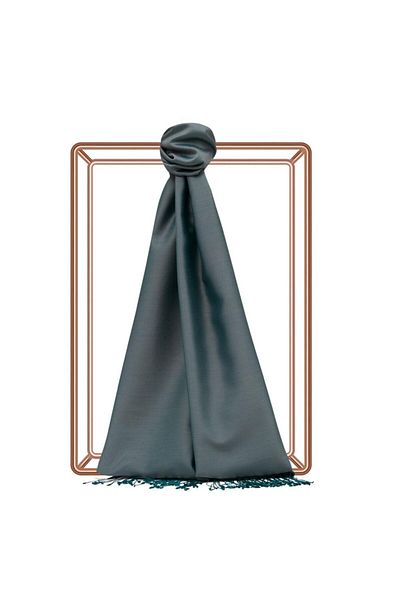 ipekevi Double Sided Solid Color Silk Shawl 00927-Limestone