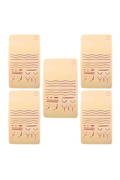 barishan medikal Edulaparoskopi 5 Adet Silikon Dikiş Pedi 19x9 Cm 7 Mm Küçük Boy Eğitim Matı Simülasyon Amaçlı Dikiş